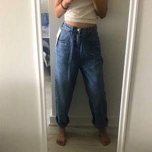 Loose Retro-High-Waist Straight Jeans